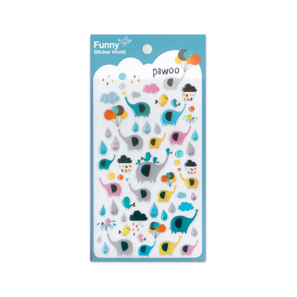 Funny Sticker World Pawoo Elephant Gel Stickers
