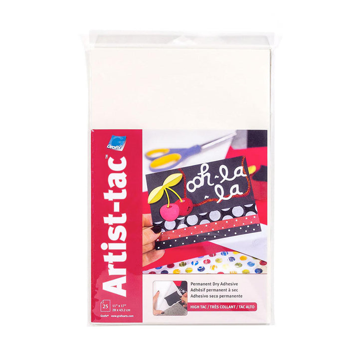 Grafix 11"X17" Artist-Tac Permanent Adhesive Sheets 25 Pack