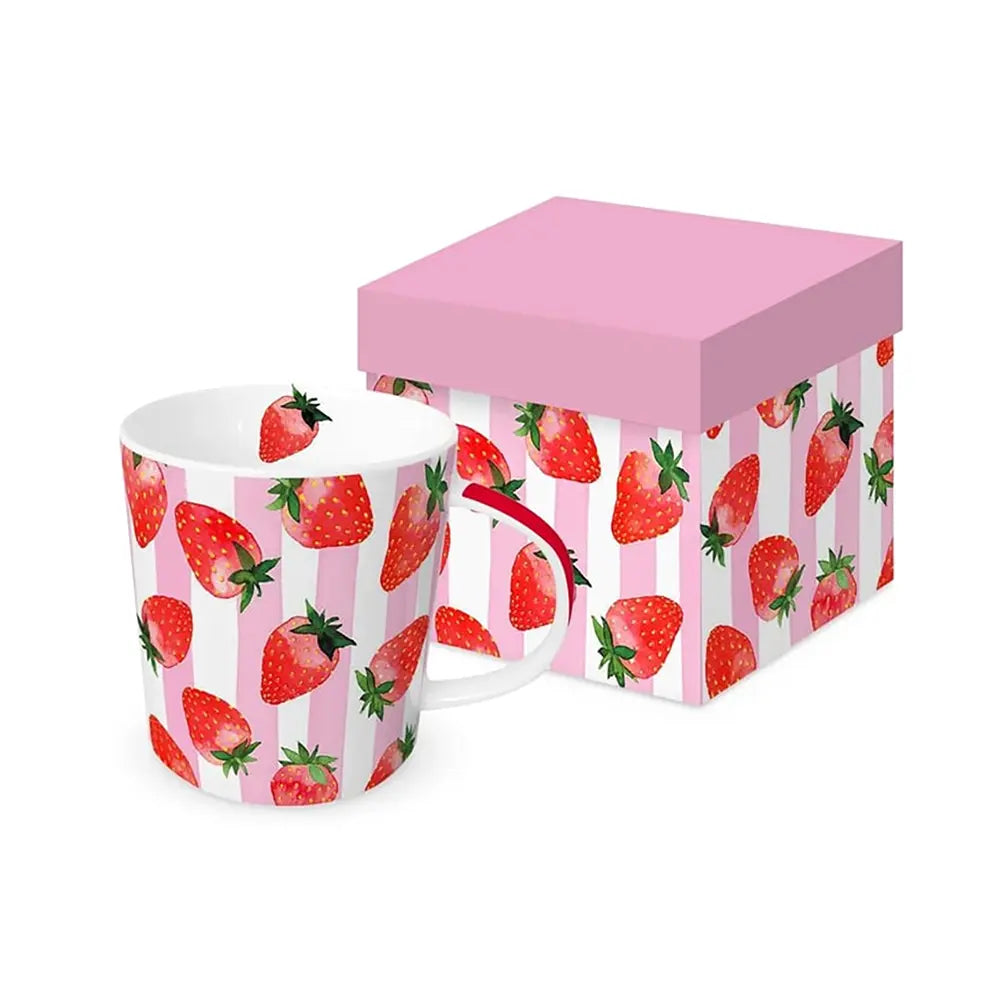 PPD Strawberries & Stripes Mug In Gift Box