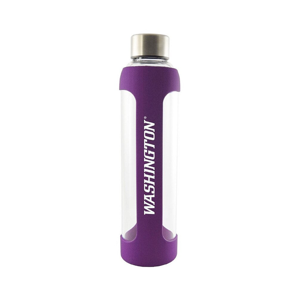 LXG Purple Washington Silicone Glass Water Bottle 20oz
