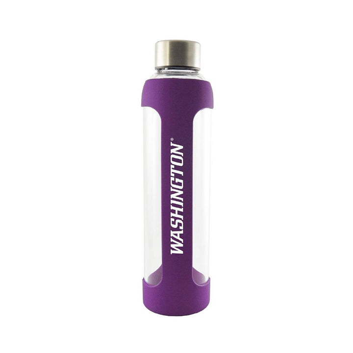 LXG Purple Washington Silicone Glass Water Bottle 20oz