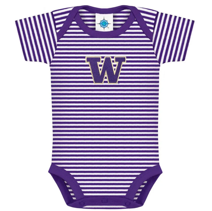 Creative Knitwear Infant Purple W Striped Bodysuit