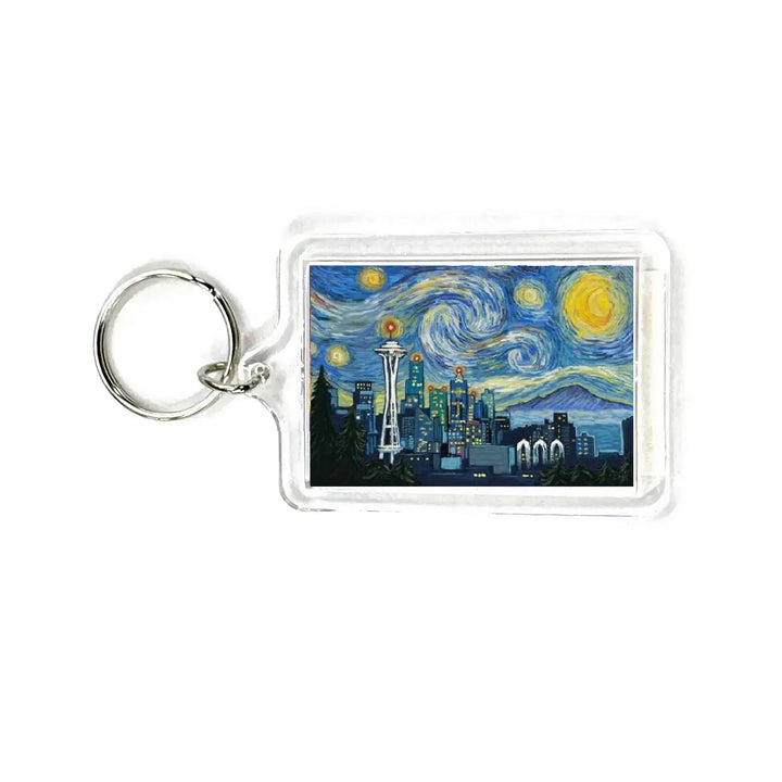 Lantern Press Seattle Starry Night Acrylic Keychain