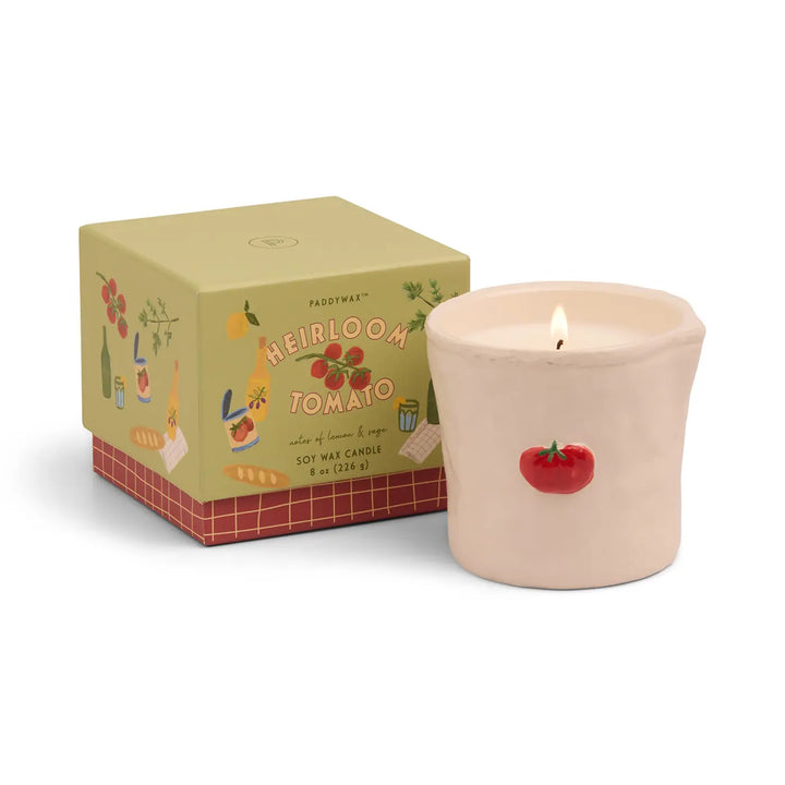 Paddywax Bistro Heirloom Tomato White Ceramic Candle 8oz