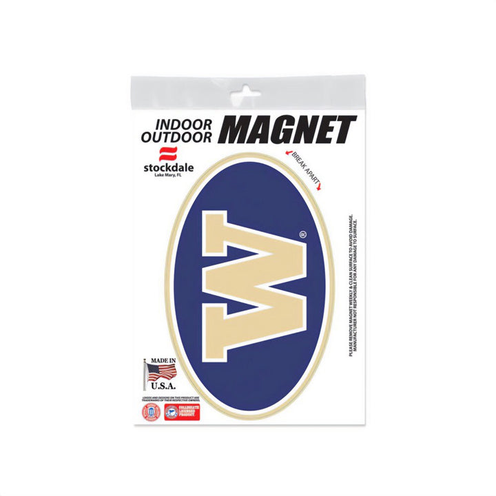 Stockdale Purple Oval Gold W Indoor Outdoor Magnet 5" x 7"