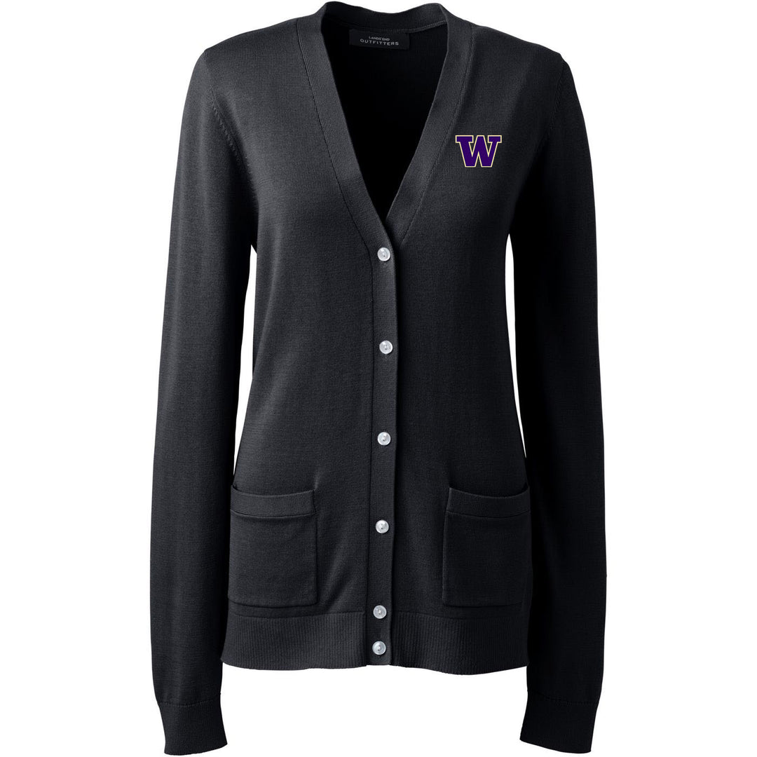 Lands' End Women's UW Cotton Modal Long Sleeve V-neck Cardigan Sweater