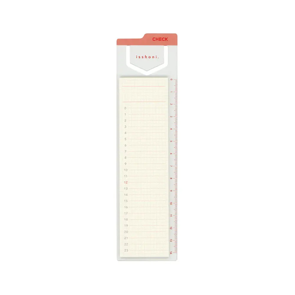 Isshoni. Red Gridded Sticky Notes with Index Tabs