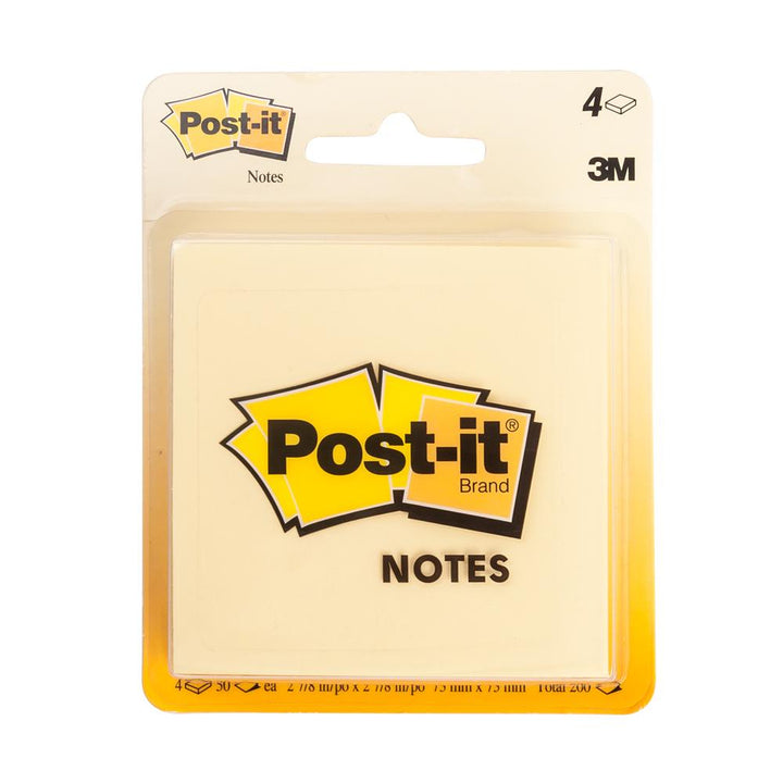 Post-it Canary Yellow 3"x3" Sticky Notes 4 Pack 200ct