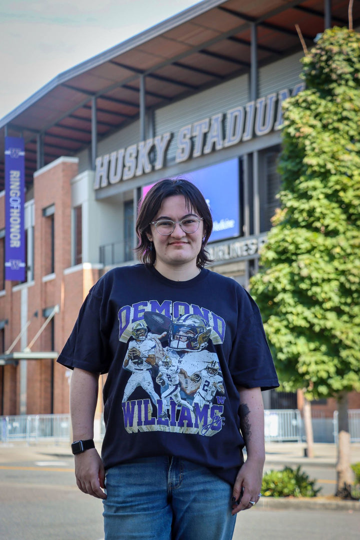 Comfort Colors Unisex Demond Williams Jr Washington Huskies Football Collage Tee