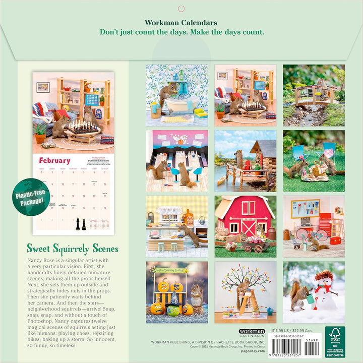 Secret Life of Squirrels Wall Calendar 2026