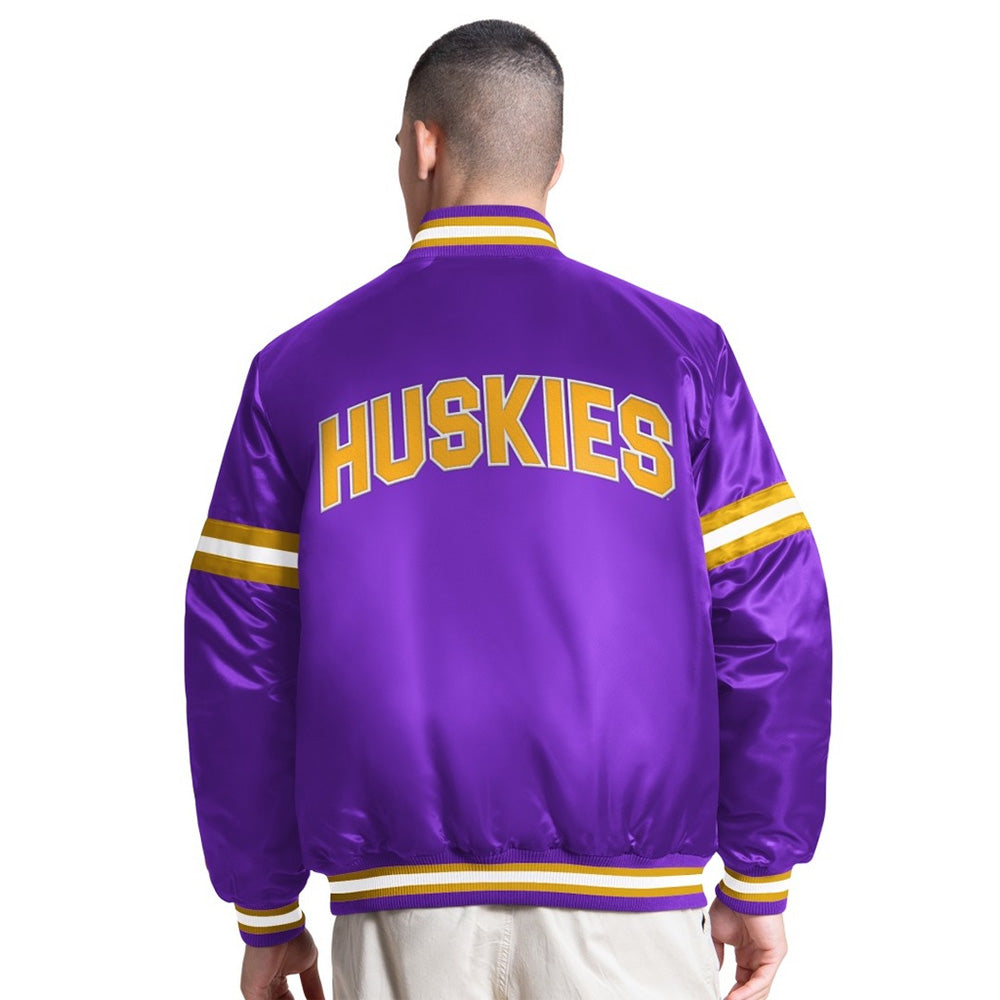 Starter Men's Washington Huskies Retro Dawg FW26 Satin Varsity Jacket