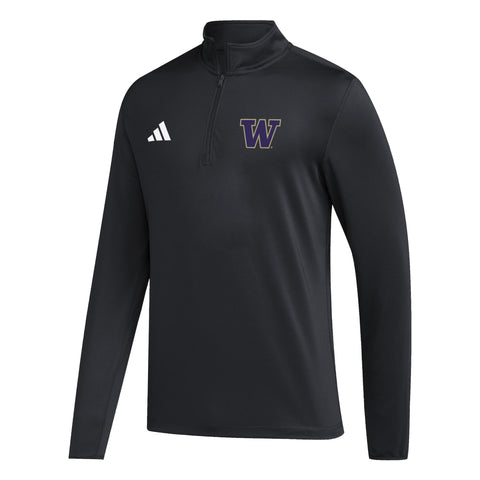 adidas Men's W Logo 2024 Golf Jacket Quarter Zip#color_black