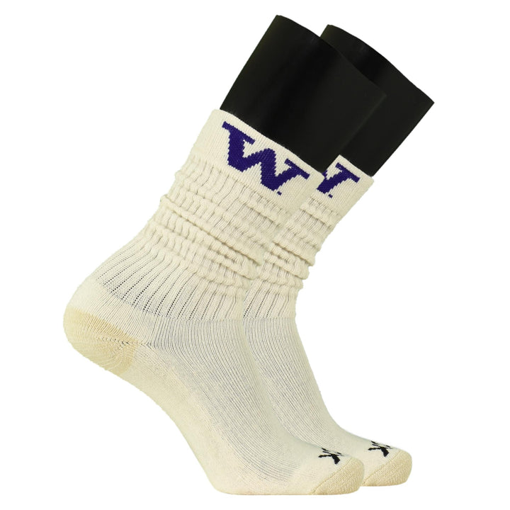 TCK Unisex Off White W Logo Slouch Crew Sock
