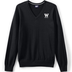 Lands' End Unisex UW Bothell Cotton Modal V-neck Pullover Sweater