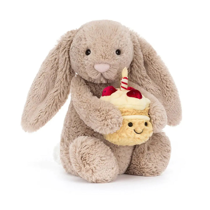 Jellycat Bashful Beige Bunny 'Birthday' Plush