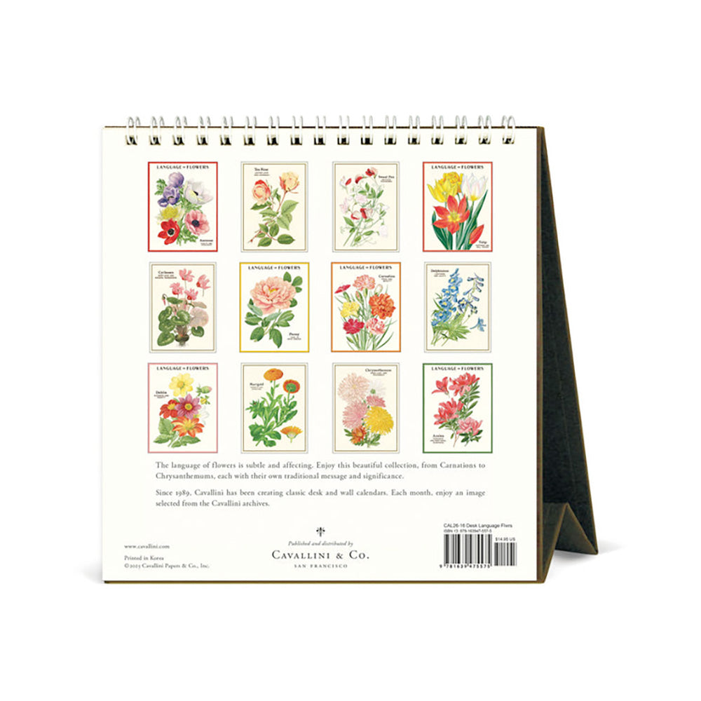 Cavallini Language of Flowers 2026 Desk Calendar