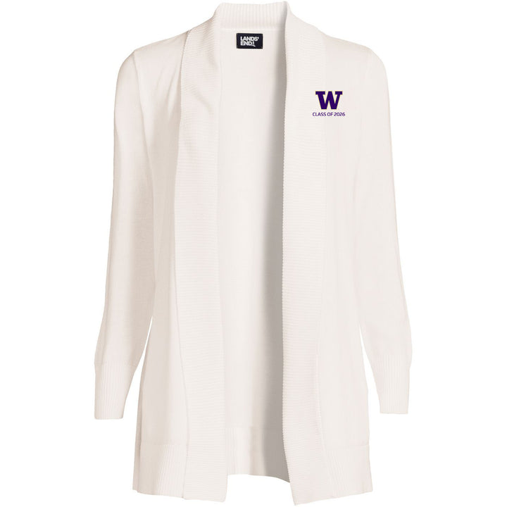 Lands' End Women's UW Class of 2026 Cotton Modal Shawl Collar Cardigan Sweater