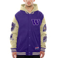 New Era Men's Washington Huskies Multi Patch Hooded Fleece Letterman Jacket Front thumbnail