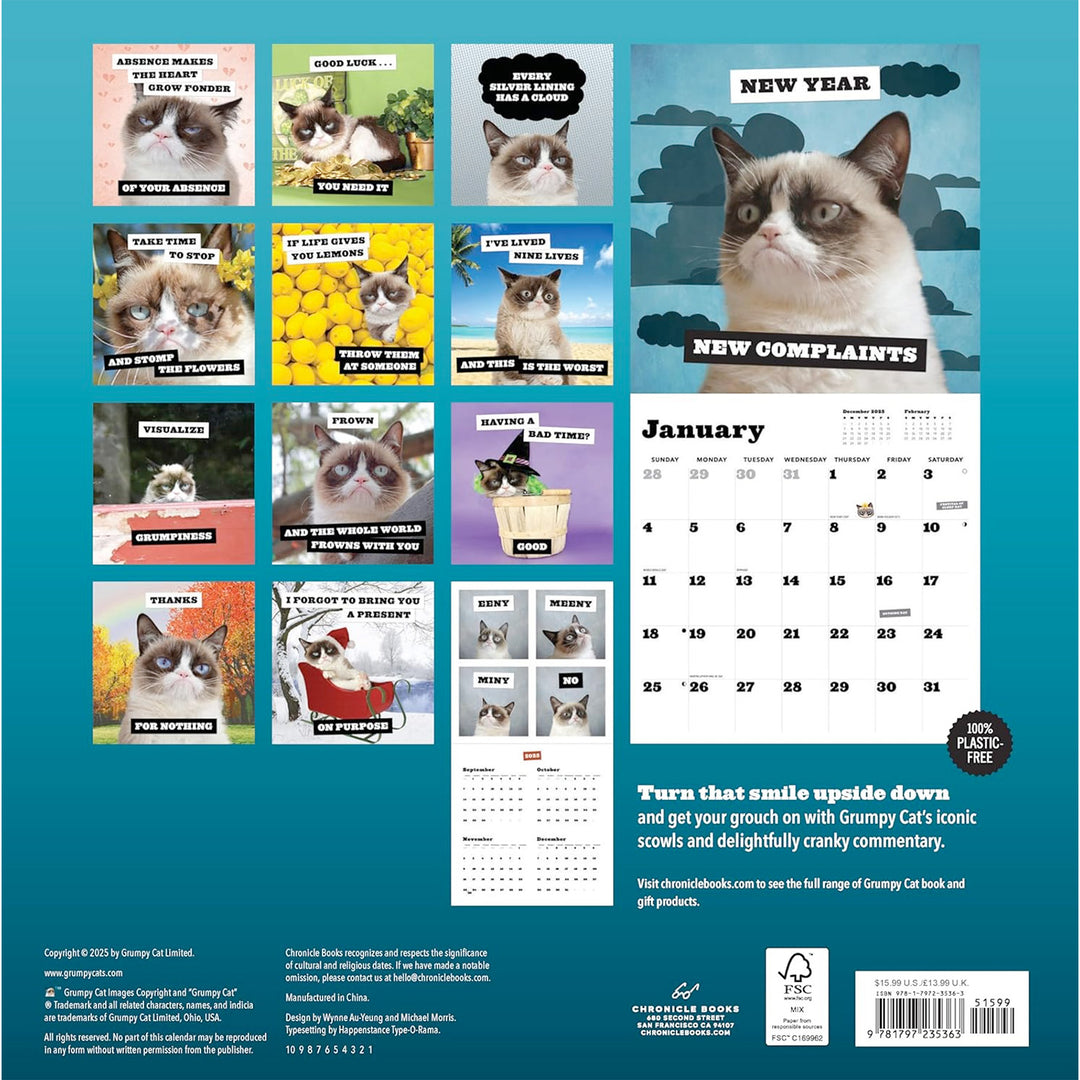 Grumpy Cat 2026 Wall Calendar