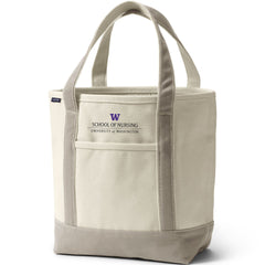 Lands' End Natural Canvas UW School of Nursing Open Top Tote Bag Khaki Hover