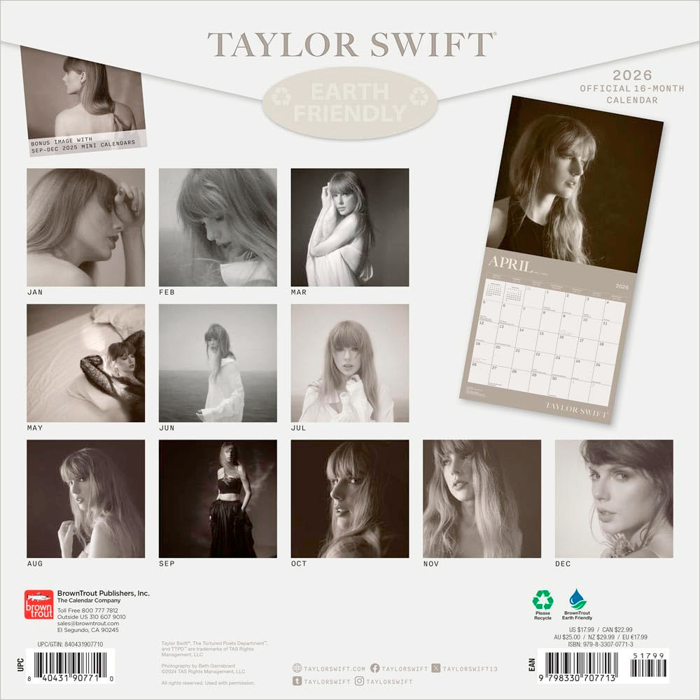 Small Changes Taylor Swift 2026 Wall Calendar
