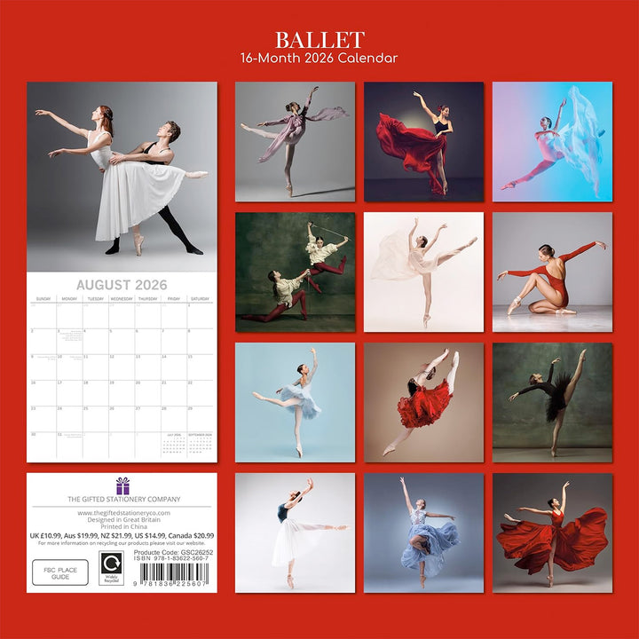 2026 Ballet Wall Calendar
