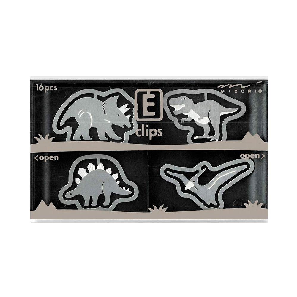Midori Dinosaur Etching E-Clips 16 Count