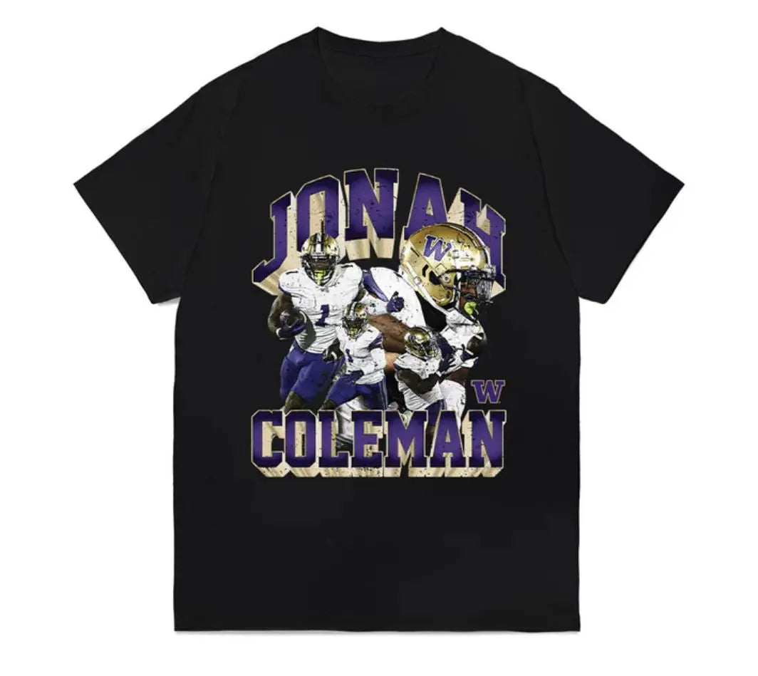 Comfort Colors Unisex Jonah Coleman Washington Huskies Football Collage Tee