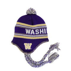 Photo of Gen2 Kids' Purple W Jacquard Tassel Knit Pom Hat Right Side.