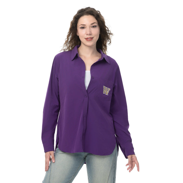 Zoozatz Women's W Victory Stretch Woven Button Down Shirt