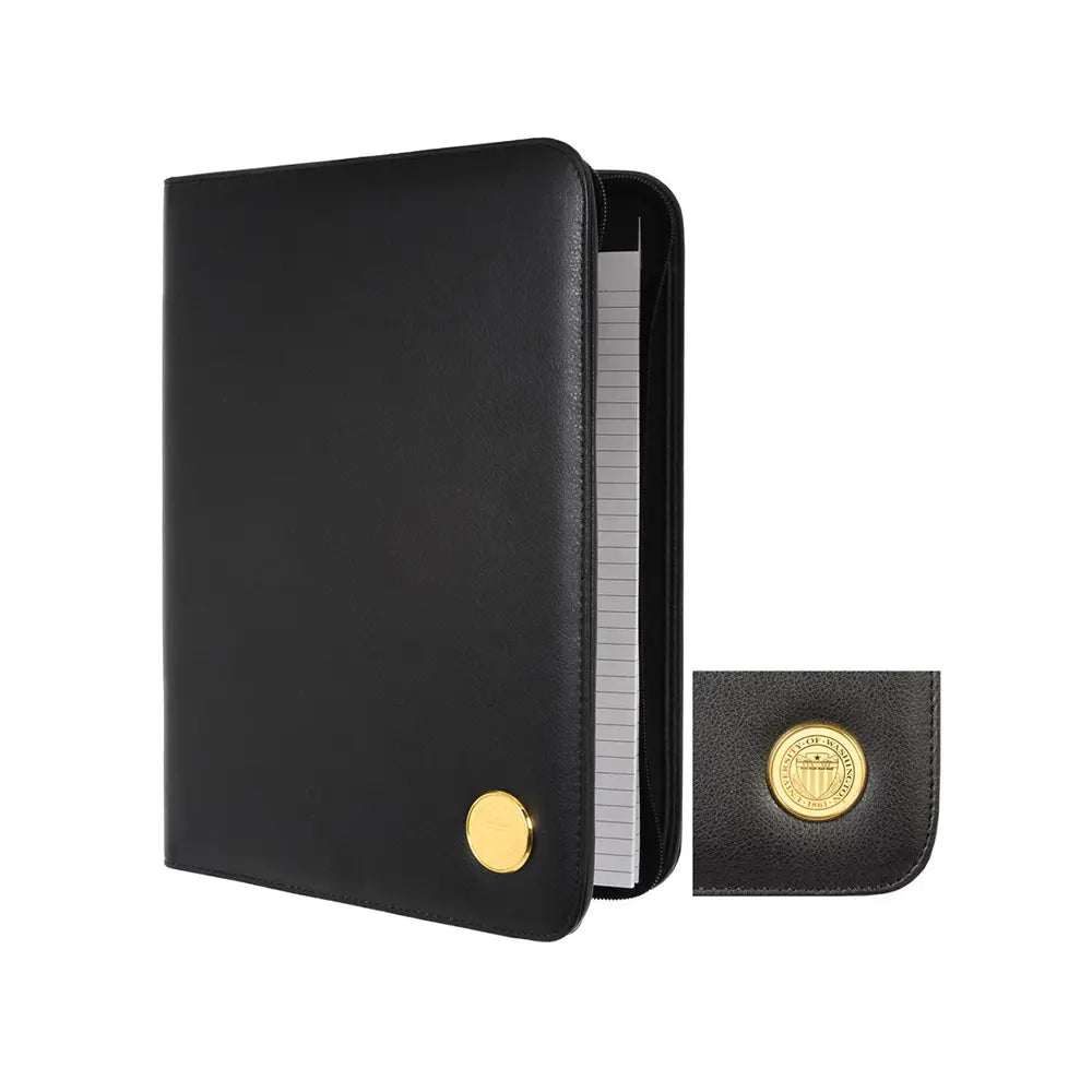 Black Seal Medallion Leather Portfolio