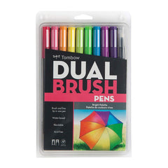 Photo of Tombow Bright Palette Dual-Tip Brush Pen Set 10 piece.