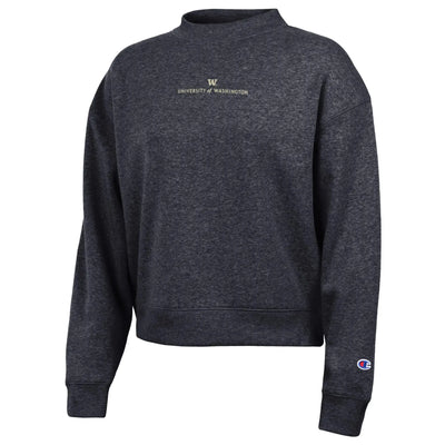 Champion Women's University of Washington Embroidered Triumph Crewneck#color_heather-black