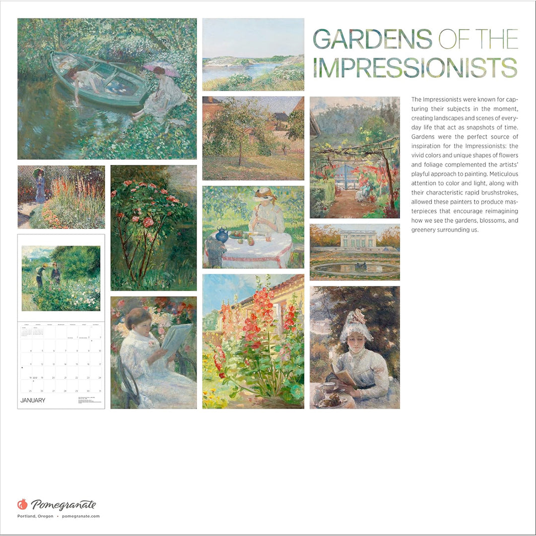 Gardens of the Impressionists 2026 Wall Calendar