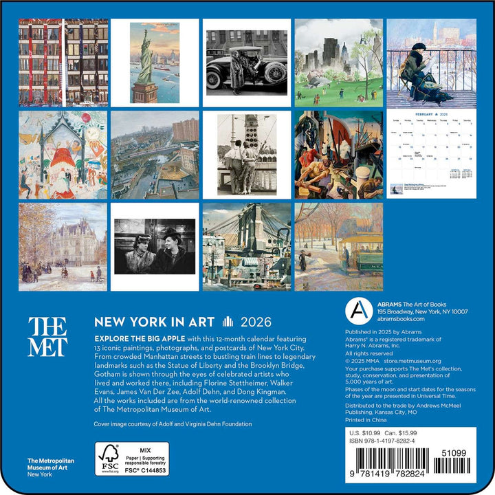 New York in Art 2026 Mini Wall Calendar