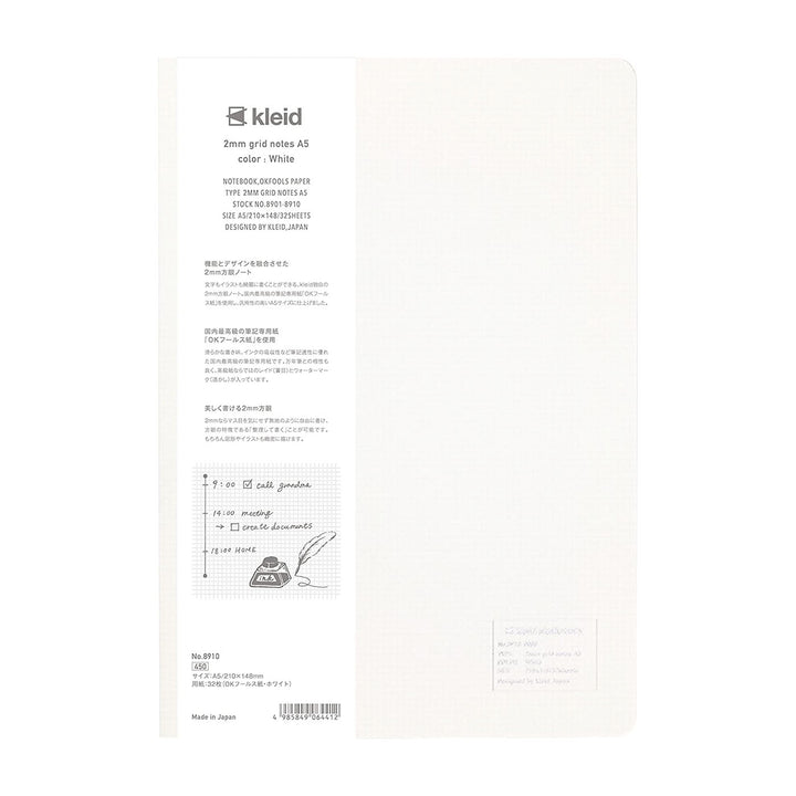 Kleid 2mm A5 Grid White Paper Sewn Notebook