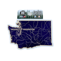 SDS Purple U of W State Watershed Rugged Sticker 3.5"