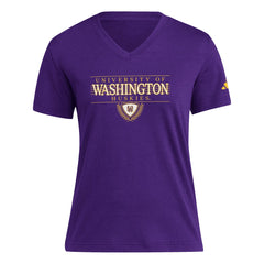 adidas Women's SS25 Washington Huskies Laurel Shield Blend Tee