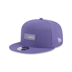 Photo of New Era 2025 Sideilne Purple 950 Split Panel Silicone Patch Adjustable Hat.