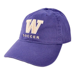 Photo of Legacy Unisex Purple W Soccer Relaxed Twill Adjustable Hat.