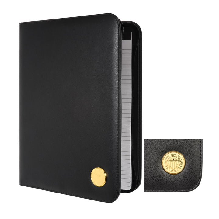 UWA 20 Black Seal Medallion Leather Portfolio