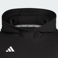 Close up of the adidas logo and the hoodie collar. thumbnail
