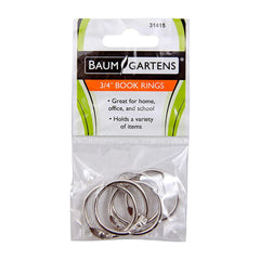 Baumgartens .75" Book Rings 5 Count