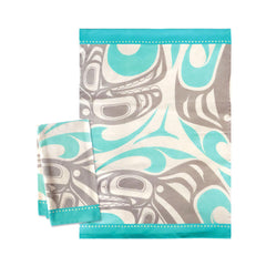 Native Northwest Killer Whale Printed Tea Towel
