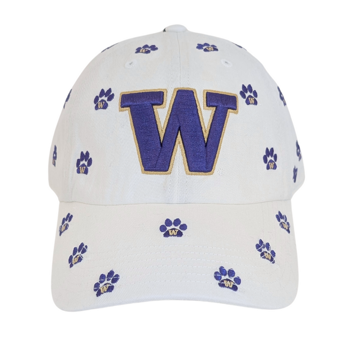 47 Brand Women's White Allover Paws Confetti Clean Up Adjustable Hat