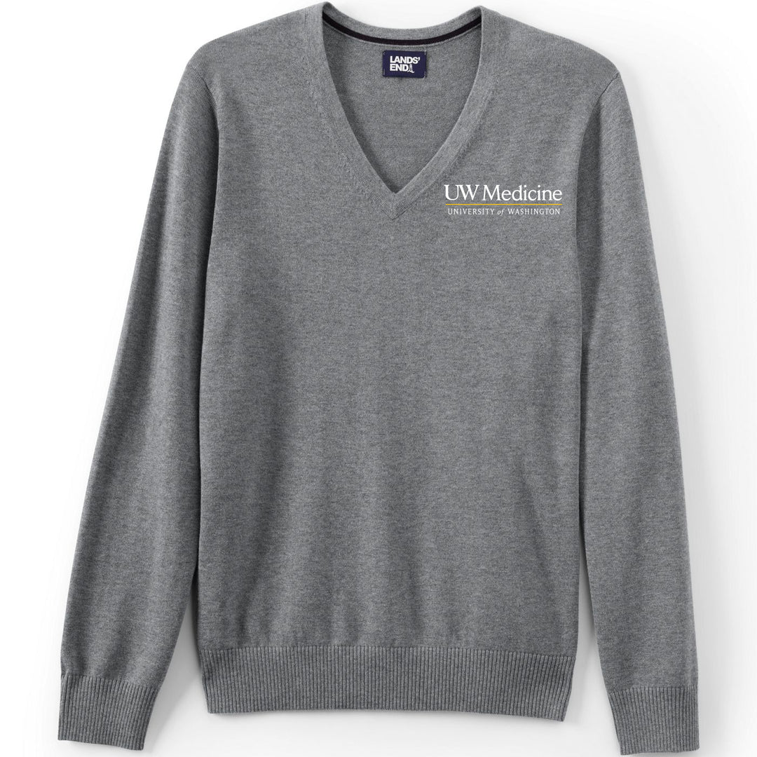 Lands' End Unisex UW Medicine Cotton Modal V-neck Pullover Sweater