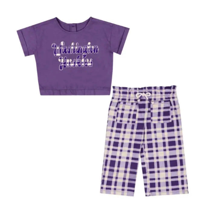 Colosseum Infant Girls' Washington Huskies Sky Castle Tee and Pant Set 2pc