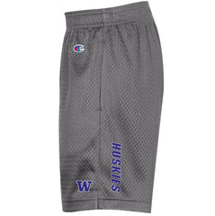 Photo of Champion Kids Grey W Huskies Mesh Classic Shorts.