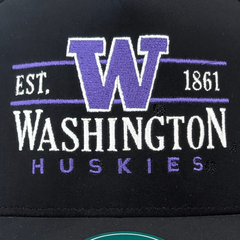 Legacy Black Washington Huskies Cut Above Perforated Adjustable Hat