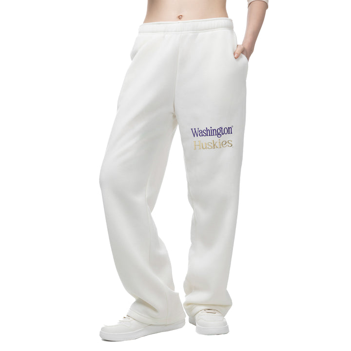 Zoozatz Women's Cream Washington Huskies Pocket Sweatpant